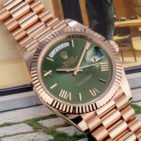 gold olive rolex|rolex day date reference 228235.